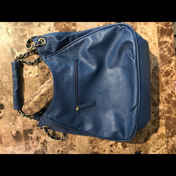 Colorful cobalt blue vegan leather bag - Picture 2 of 7